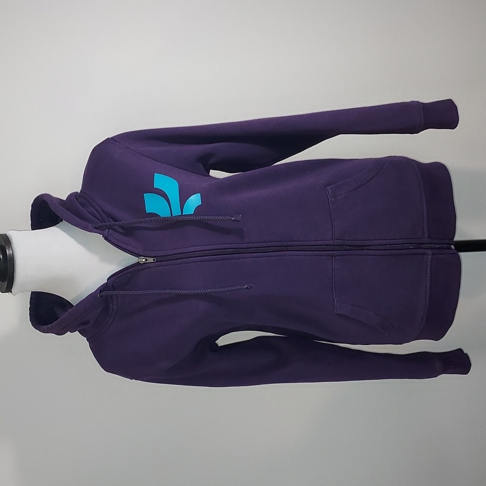 The Color Run Purple Full Zip Drawstring Hoodie Sweatshirt Size XS